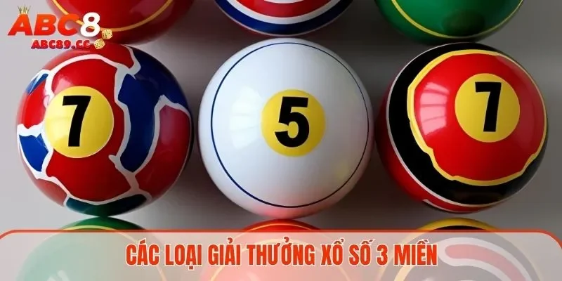 Các loại giải thưởng xổ số 3 miền